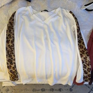 Long sleeve white cheeta shirt